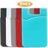 Porte carte bancaire adhesif et universel en silicone pour smartphone (5 Packs)