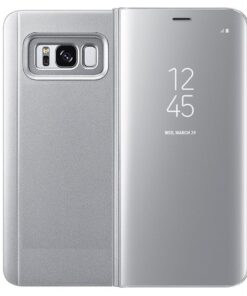 étui à rabat semi translucide pour Samsung Galaxy S8+ (argent)