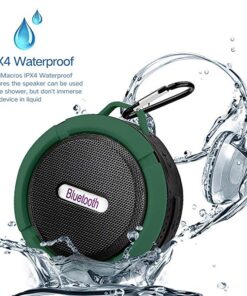Enceinte stéréo portable bluetooth et waterproof avec micro noir/vert