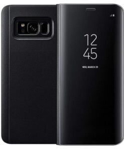 étui à rabat noir semi translucide pour Samsung Galaxy A6