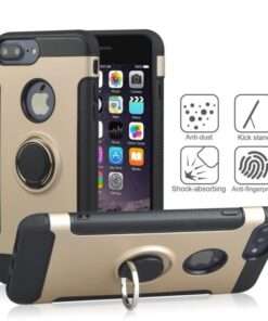 Coque en silicone et renfort carbone et anneau métallique Apple iPhone 6 (dorée)