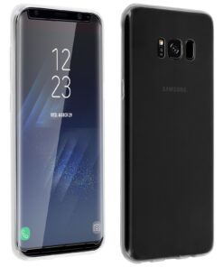Coque protection intégrale 360 degrés en silicone translucide pour Samsung Galaxy S9+