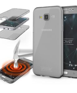 Coque protection intégrale 360 degrés en silicone translucide pour Samsung Galaxy A3 2017 (cendre)