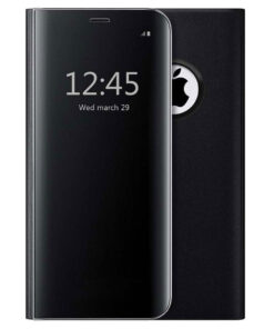 étui à rabat semi translucide pour Apple iPhone 6 (noir)