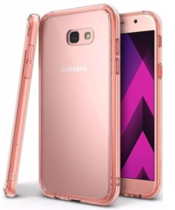 Coque protection intégrale 360 degrés en silicone translucide pour Samsung Galaxy A5 2017 (rose)