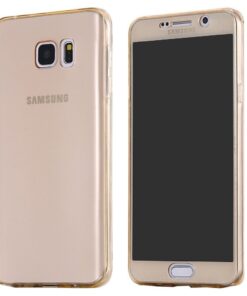 Coque protection intégrale 360 degrés en silicone translucide pour Samsung Galaxy A3 2017 (Or )