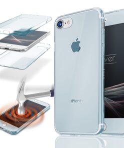 Coque protection intégrale 360 degrés en silicone translucide pour Apple iPhone 6 Plus (bleu)