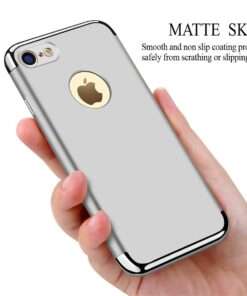 Coque antichocs rigide en 3 parties avec contours dorées pour Apple iPhone 5 (grise/argentée)