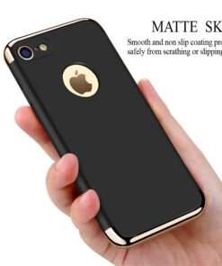 Coque antichocs rigide en 3 parties avec contours dorées pour Apple iPhone 5 ( noire/dorée)