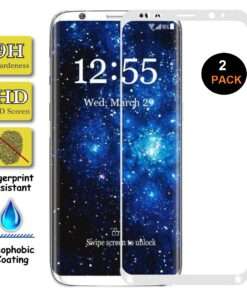 Lot de 2: verre trempé 3D extra résistant GlassPro® pour  Samsung Galaxy S8 (cadre blanc )