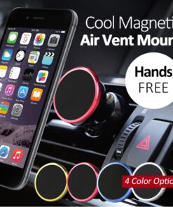 Support voiture universel / magnétique pour smartphone à grille d’aération (5 couleurs)