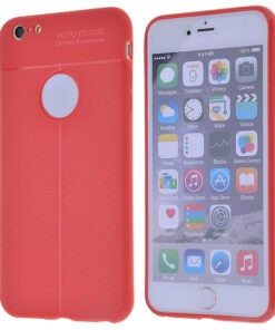 Coque/étui de protection en silicone aspect cuir pour Apple iPhone 6 Plus ( rouge )