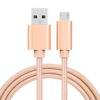 Lot de 2:  câble chargeur/synchronisation micro USB de 2 mètres en nylon résistant (rose)