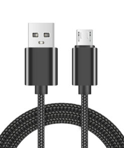 Lot de 2: câble chargeur/synchronisation micro USB de 1 mètre en nylon résistant (noir)