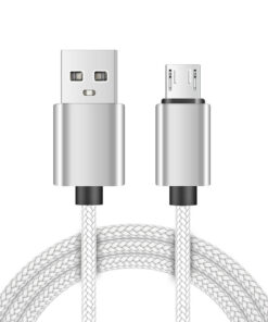 Lot de 2: câble chargeur/synchronisation micro USB de 1 mètre en nylon résistant (blanc)