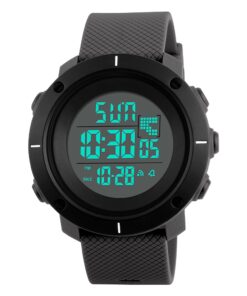 Montre mixte sport & loisirs silicone gris/blanc multifonctions affichage LED