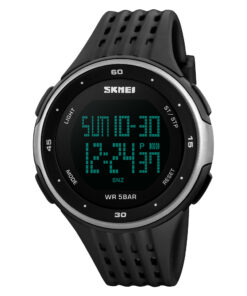 Montre Mixte Noir/Argent Type Sport & Loisirs Affichage Numérique digital