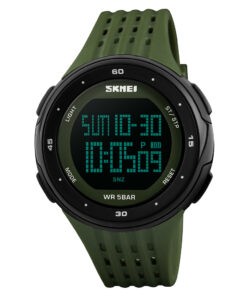 Montre Mixte vert armée antichocs Type Sport/Loisirs Affichage Numérique digital