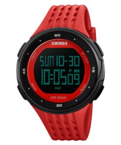 Montre Mixte rouge antichocs Type Sport & Loisirs Affichage Numérique digital