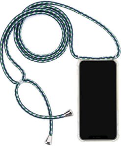 coque cordon tour de cou/bandouliere pour Apple iPhone 5/6/7/8/X/11/SE (5 couleurs)