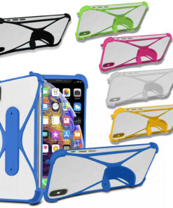 coque universelle type bumper antichoc pour mobile en silicone extensible ( 5 couleurs )
