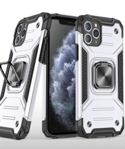 Coque armure Apple iPhone 11 grise haute protection avec anneau de soutien