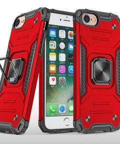 Coque armure Apple iPhone 7 Plus rouge haute protection avec anneau de soutien