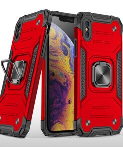 Coque armure Apple iPhone XS Max rouge haute protection avec anneau de soutien