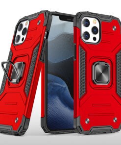 Coque armure Apple iPhone 13/13 Pro rouge haute protection avec anneau de soutien