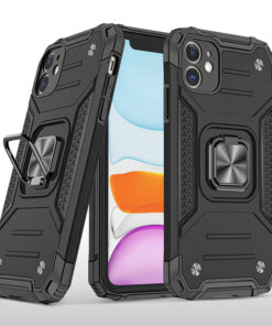 Coque armure Apple iPhone 11 Pro Max noire haute protection avec anneau de soutien