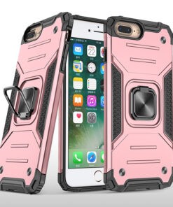 Coque armure Apple iPhone 7 Plus rose haute protection avec anneau de soutien