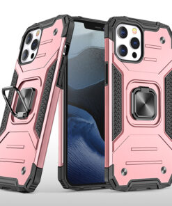 Coque armure Apple iPhone 12 Pro Max rose haute protection avec anneau de soutien