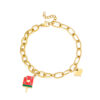 Bracelet gourmette Kiss orné avec divers grelots fantaisie