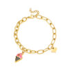 Bracelet gourmette Ice cream orné avec divers grelots fantaisie