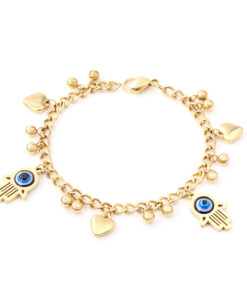 Bracelet bohème à breloques d'inspiration ethnique doré