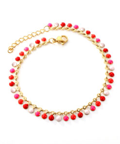 Bracelet Style Elegance orné de perles de synthèse colorées