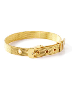 Bracelet ceinture original en acier couleur doré