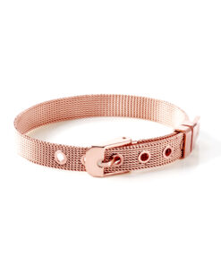 Bracelet ceinture original en acier couleur or rose