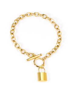 Bracelet inspiration bohème doré orné d'un pendentif original