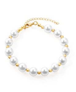 Bracelet Shambala avec perles couleur or et argent