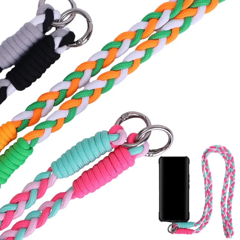 Lanière Tressée pour Téléphone Portable, Sangle à Bandoulière avec Onglet  Anti-Perte, Cou, Poignet, Cordelette Universelle – Image 3