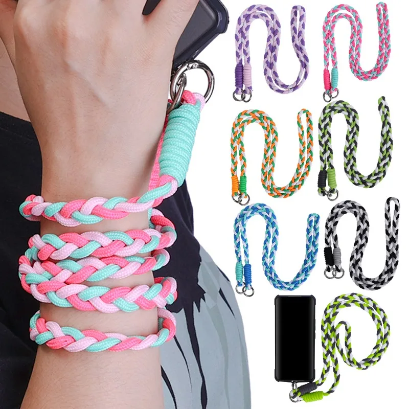 Lanière Tressée pour Téléphone Portable, Sangle à Bandoulière avec Onglet  Anti-Perte, Cou, Poignet, Cordelette Universelle